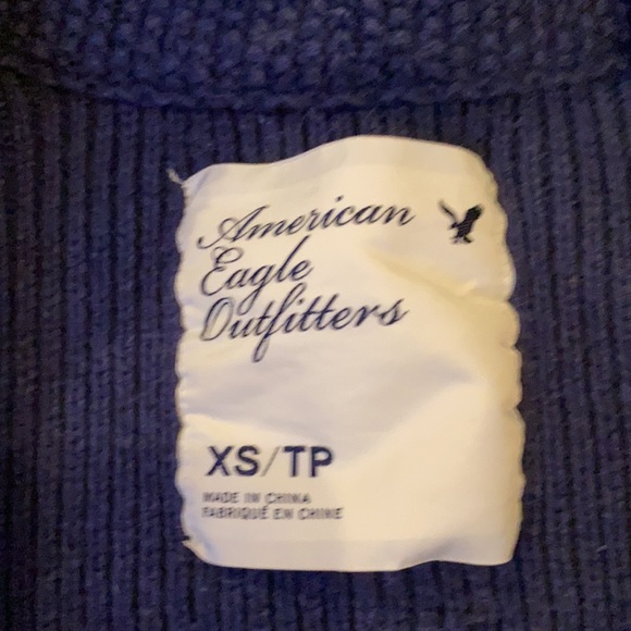 American Eagle button up ribbed knit cardigan in cobalt blue in size XS - Picture 10 of 14